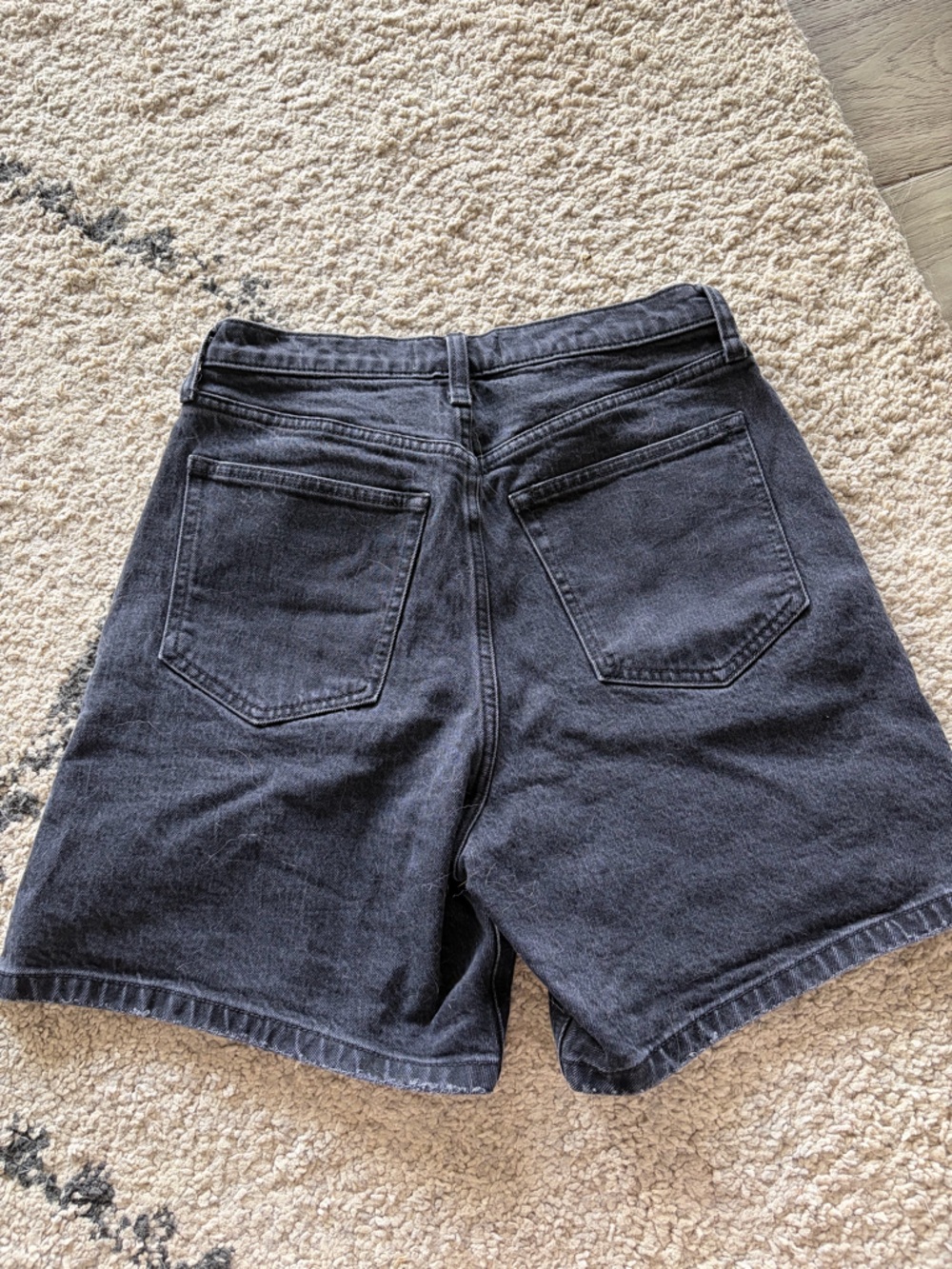 Abercrombie & Fitch Black Denim High-Rise Shorts - Picture 4 of 4